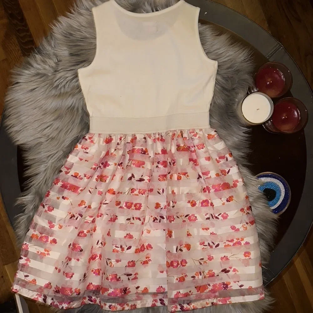NWT Children’s Place white and pink dress. Size 7-8.